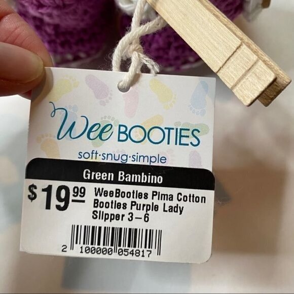 Wee Booties Purple Crochet Hat & Booties NWT 3-6M - Picture 7 of 9